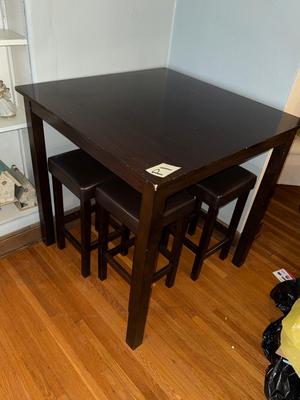 Sale Photo Thumbnail #253: P1-table with four stools,

36“ x 36“ x 36“