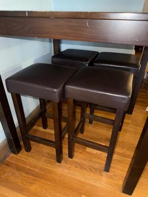 Sale Photo Thumbnail #250: P1-table with four stools,

36“ x 36“ x 36“