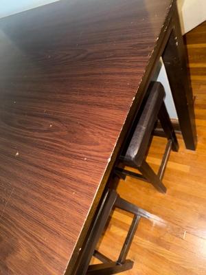 Sale Photo Thumbnail #252: P1-table with four stools,

36“ x 36“ x 36“