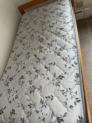 Sale Photo Thumbnail #489: 7B-twin mattress and wooden frame