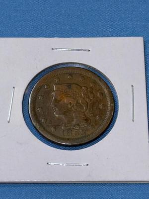 1853 CIRCULATED CONDITION U.S. LARGE CENT AS PICTURED.