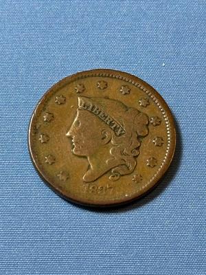 1837 CIRCULATED CONDITION U.S. LARGE CENT AS PICTURED.
