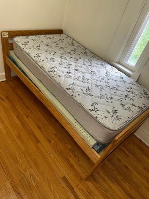 Sale Photo Thumbnail #549: 12B-Twin mattress with wooden frame