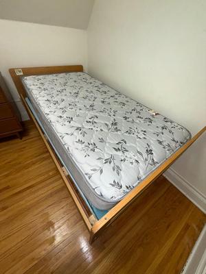 Sale Photo Thumbnail #560: 13B-twin mattress with wooden frame