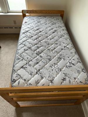 Sale Photo Thumbnail #595: 16A-twin mattress with wooden frame