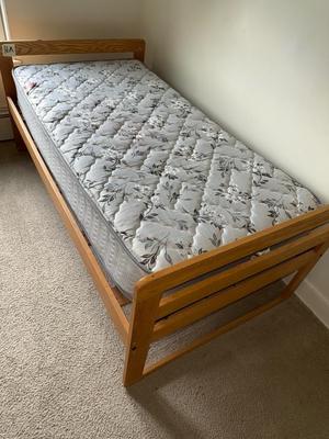 Sale Photo Thumbnail #594: 16A-twin mattress with wooden frame