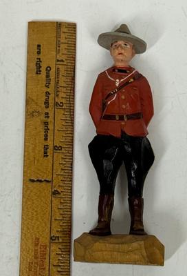 Vintage Royal Canadian Police Wood Figurine Hand Carved