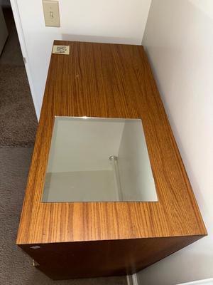Sale Photo Thumbnail #622: 18A-dresser with mirror attached to Top surface

36.5” x 18” x 43.25”
