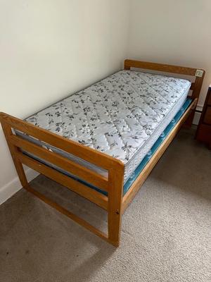 Sale Photo Thumbnail #633: 17c-Twin mattress /wooden frame