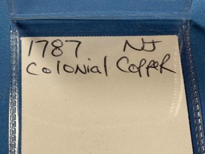 NEW JERSEY 1787 LOW BALL CONDITION COLONIAL COPPER COIN AS PICTURED.