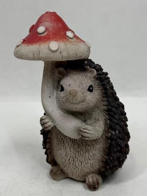 Hedgehog Mushroom Garden Figurine