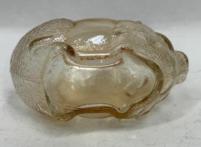 Vintage Anchor Hocking Marigold Carnival Glass Pig Coin Bank