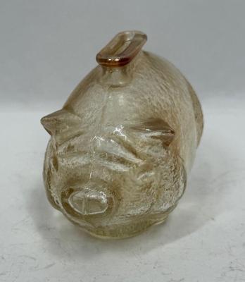 Vintage Anchor Hocking Marigold Carnival Glass Pig Coin Bank