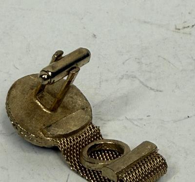 Single Vintage Dante Green Gold Rivoli Rhinestone MCM Men's Cufflink