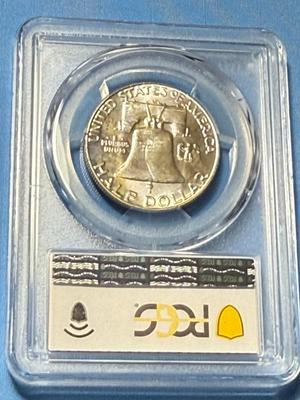 PCGS CERTIFIED 1953-D MS65 FULL BELL LINES FRANKLIN SILVER HALF DOLLAR AS PICTURED.