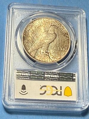 PCGS CERTIFIED 1924 MS63 TONED PEACE SILVER DOLLAR AS PICTURED.