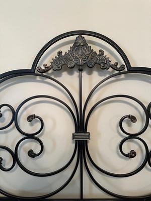 Metal King Bed Frame with Scrollwork