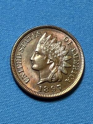 GORGEOUS 1897 MS64/65 QUALITY BROWN INDIAN HEAD CENT AS PICTURED.