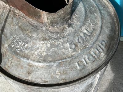 Vintage Galvanized NY 5Gal Pouring Liquid Can