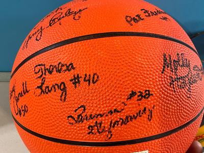 Coach Amy Ruley w/Players signed basketball 1997-98, Sony Walkman