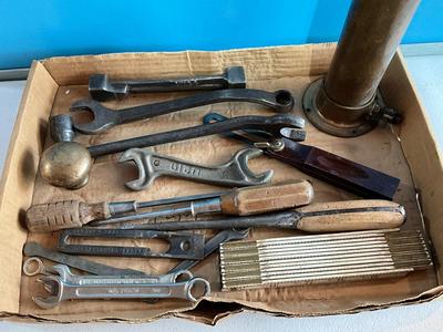 Vintage Tools & Brass Air Pump