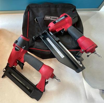 Two Tool Shop Finish Nailers with Bag, Tested/Works