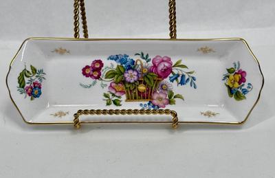 Spode Cabinet Collection Mint Tray white with floral pattern