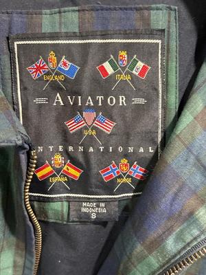 Vintage Aviator International plaid bomber jacket