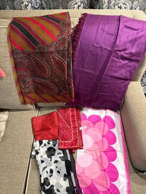 Variety of scarves, including Robinson/Golluber