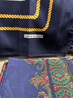 Three Harve Bernard silk scarves