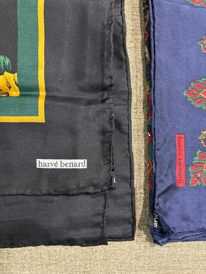 Three Harve Bernard silk scarves