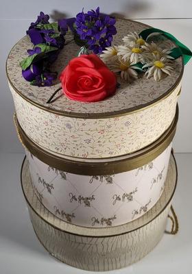 LOT 136G: Three Boxes of Vintage Style Womens Hats