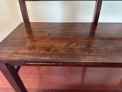 Wooden Bench with Slatted Back