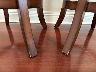 Pair of Swivel Bar Height Stools with Upholstered Seats