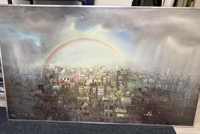 Large Rare Original Oil Bill Tolley Painting - London c1970