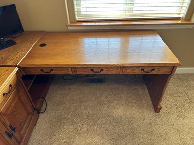 3 PIECE L-SHAPED EXECUTIVE DESK