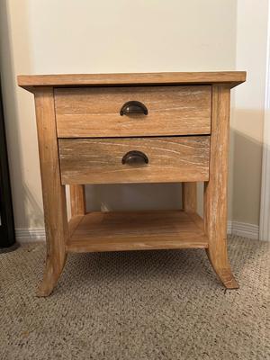 Two-Drawer Wooden Nightstand