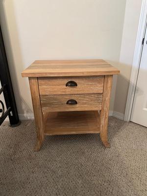 Two-Drawer Wooden Nightstand