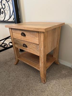 Two-Drawer Wooden Nightstand