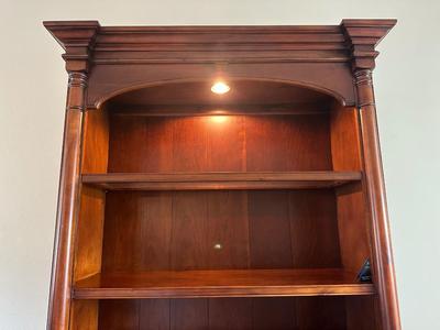 Hekman Wooden Bookcase with Drawers & Touch Lighting