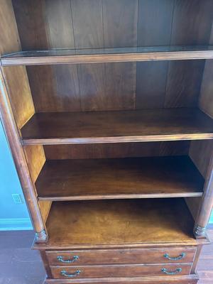 Hekman Wooden Bookcase with Drawers & Touch Lighting
