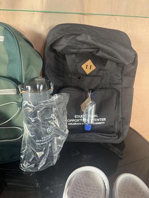 BACKPACKS, WATER BOTTLE, CROCS, NIKE FLIP FLOPS & AIR JORDAN BAG