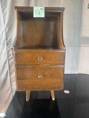 2 DRAWER MID-CENTURY SIDE TABLE