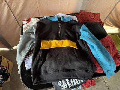 A VARIETY OF SHIRTS, HOODIE AND JEANS