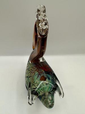 Colorful Art Glass Pelican Sculpture