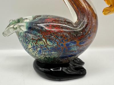 Colorful Art Glass Pelican Sculpture