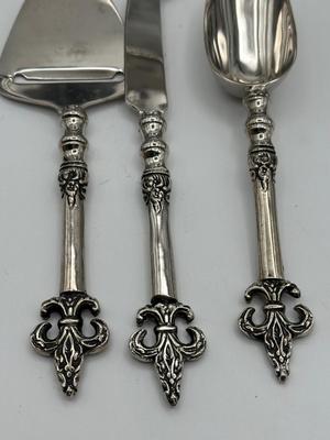 Fleur-de-Lis Serving Tray with 3 Serving Utensils