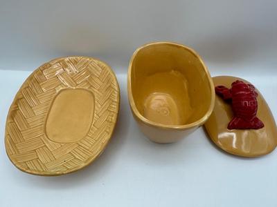Lobster Ceramic Serving Set – Platter, 6 Plates & Covered Dish