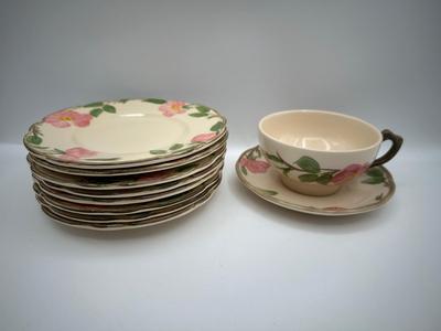 Franciscan Desert Rose — Dessert Plates, Cups & Saucer