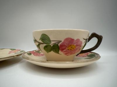 Franciscan Desert Rose — Dessert Plates, Cups & Saucer